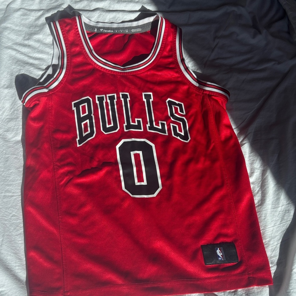 Fanatics Youth Small, Chicago Bulls Coby White Red and Black Jersey